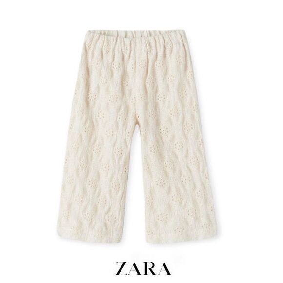 ZARA Kids | Cream | EMBROIDERED PANTS - Picture 1 of 6